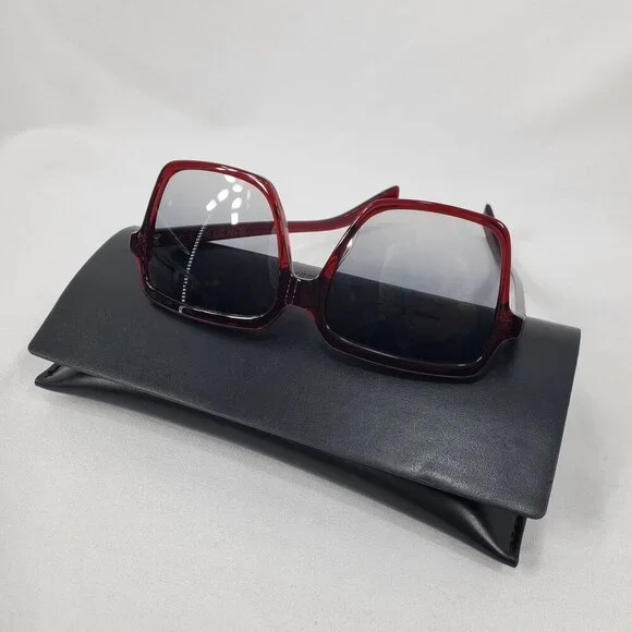Saint Laurent Women\'s SL174 Red Square Sunglasses Gradient Lens Oversized NEW Saint Laurent SL 174 001 Sunglasses - US main image 3